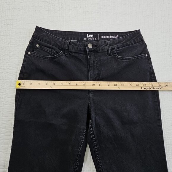 Lee Riders Bootcut Jeans Women's 12M (W30 L31) Black Denim Midrise 1SBMDW0 EUC - Picture 6 of 14